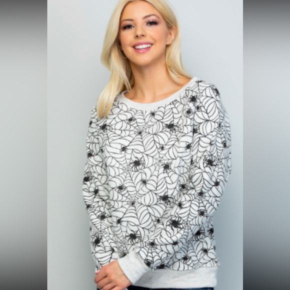 Halloween Spider Web sweatshirt NWOT XL - Picture 3 of 4